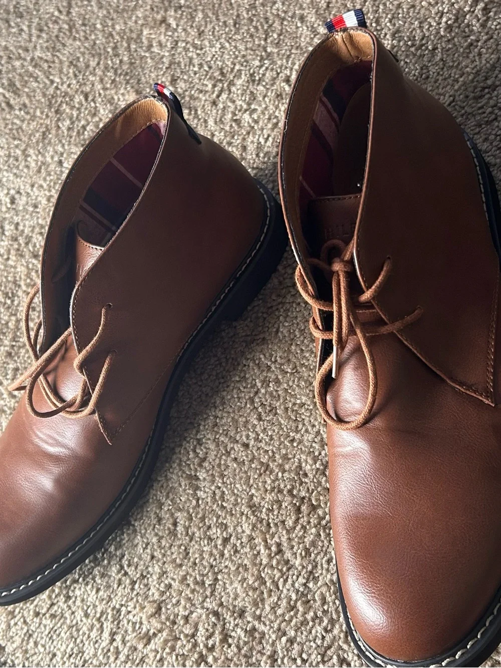 Tommy Hilfiger Brown Leather Chukka Boots with Signature Heel Tab 11